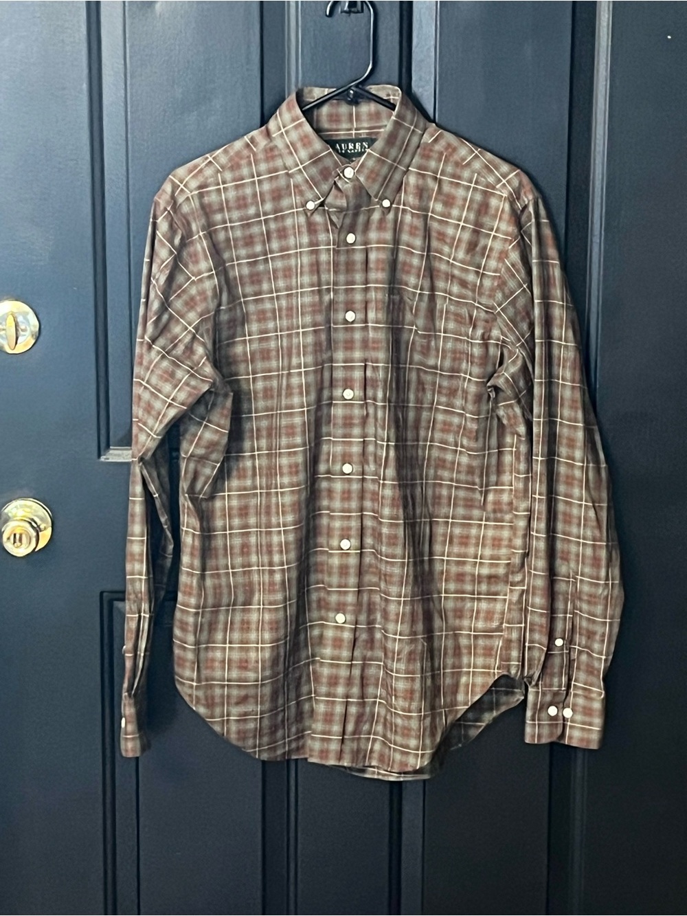 Ralph Lauren Brown Plaid Button-Down Shirt